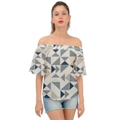 Geometric Triangle Modern Mosaic Off Shoulder Short Sleeve Top by Hannah976