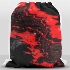Red Black Fractal Mandelbrot Art Wallpaper Drawstring Bag (large) by Hannah976