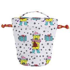 Little Bull Wishes You A Merry Christmas  Drawstring Bucket Bag by ConteMonfrey