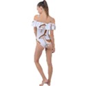 Seamless Deer Pattern Design Frill Detail One Piece Swimsuit View2