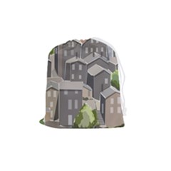 Village Place Portugal Landscape Drawstring Pouch (medium) by Hannah976