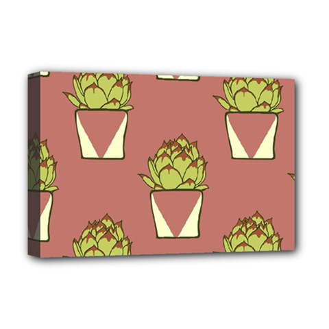 Cactus Pattern Background Texture Deluxe Canvas 18  X 12  (stretched) by Hannah976