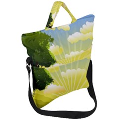 Wallpaper Background Landscape Fold Over Handle Tote Bag by Hannah976