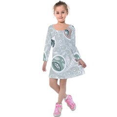 Peisles Pattern Module Design Kids  Long Sleeve Velvet Dress by Hannah976