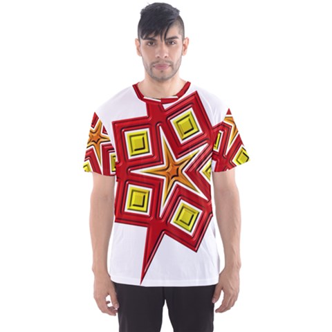 Pattern Tile Decorative Design Star Men s Sport Mesh T-shirt by Hannah976