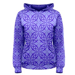 Decor Pattern Blue Curved Line Women s Pullover Hoodie by Hannah976