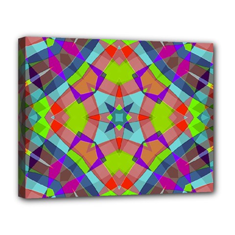 Farbenpracht Kaleidoscope Pattern Canvas 14  X 11  (stretched) by Hannah976