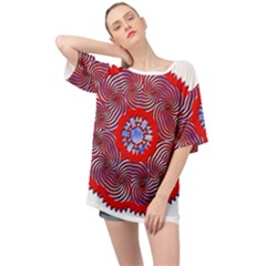 Tile Pattern Background Image Oversized Chiffon Top by Hannah976