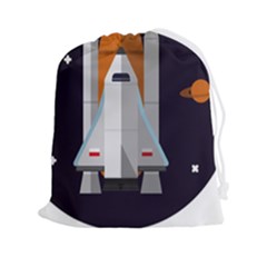 Rocket Space Universe Spaceship Drawstring Pouch (2xl) by Sarkoni