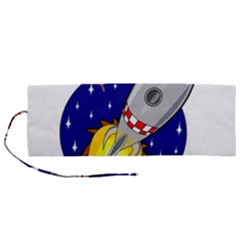 Rocket Ship Launch Vehicle Moon Roll Up Canvas Pencil Holder (m) by Sarkoni