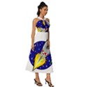 Rocket Ship Launch Vehicle Moon Sleeveless Cross Front Cocktail Midi Chiffon Dress View3