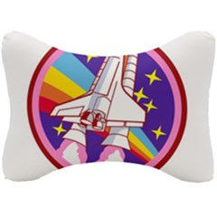 Badge Patch Pink Rainbow Rocket Seat Head Rest Cushion by Sarkoni