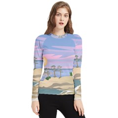 Vacation Island Sunset Sunrise Women s Long Sleeve Rash Guard by Sarkoni
