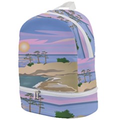 Vacation Island Sunset Sunrise Zip Bottom Backpack by Sarkoni