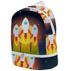 Rocket Take Off Missiles Cosmos Zip Bottom Backpack by Sarkoni