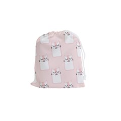 Pattern Pink Cute Sweet Fur Cats Drawstring Pouch (small) by Sarkoni