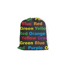 Red Yellow Blue Green Purple Drawstring Pouch (small) by Sarkoni