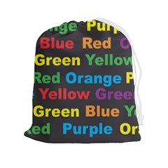 Red Yellow Blue Green Purple Drawstring Pouch (2xl) by Sarkoni