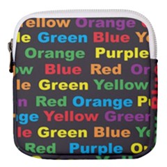 Red Yellow Blue Green Purple Mini Square Pouch by Sarkoni