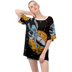 Astronaut Planet Space Science Oversized Chiffon Top by Sarkoni