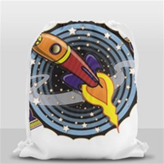 Rocket Space Clipart Illustrator Drawstring Bag (small) by Sarkoni