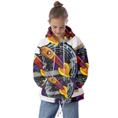 Rocket Space Clipart Illustrator Kids  Oversized Hoodie by Sarkoni