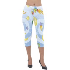 Science Fiction Outer Space Lightweight Velour Capri Leggings  by Sarkoni