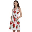 Seamless Pattern Fresh Strawberry Sleeveless Dress With Pocket View2