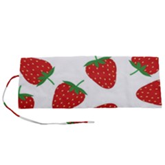 Seamless Pattern Fresh Strawberry Roll Up Canvas Pencil Holder (s) by Sarkoni
