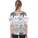 Cute Cats Seamless Pattern V-Neck Dolman Drape Top View2