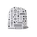 Pattern Hipster Abstract Form Geometric Line Variety Shapes Polkadots Fashion Style Seamless Drawstring Pouch (Large) View2