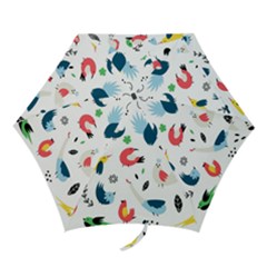 Vector Set Isolates With Cute Birds Scandinavian Style Mini Folding Umbrellas by Apen
