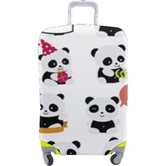 Playing Pandas Cartoons Luggage Cover (large) by Apen