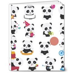Playing Pandas Cartoons 8  X 10  Softcover Notebook by Apen