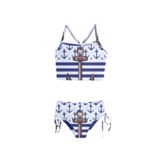 Anchor Background Design Girls  Tankini Swimsuit by Apen