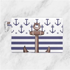 Anchor Background Design Canvas Cosmetic Bag (large) by Apen