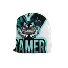 Gamer Illustration Gamer Video Game Logo Drawstring Pouch (large) by Sarkoni