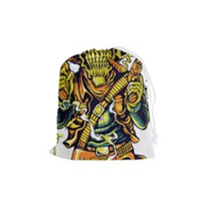Cowboy Skeleton With Gun Illustration Drawstring Pouch (medium) by Sarkoni