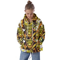 Cowboy Skeleton With Gun Illustration Kids  Oversized Hoodie by Sarkoni