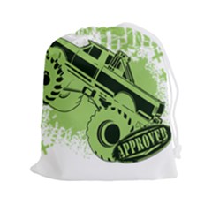 Monster Truck Illustration Green Car Drawstring Pouch (2xl) by Sarkoni