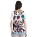 Krazy Katz 3d Tiger Roar Animal V-Neck Flutter Sleeve Top View2
