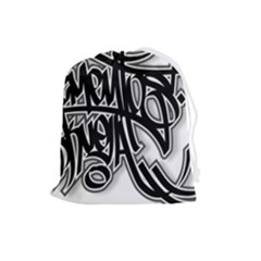 Hip Hop Music Drawing Art Graffiti Drawstring Pouch (large) by Sarkoni