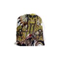 Motorcycle And Skull Cruiser Native American Drawstring Pouch (Medium) View1