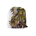 Motorcycle And Skull Cruiser Native American Drawstring Pouch (Large) View2