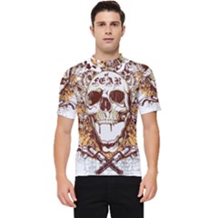 Harvest Of Fear Logo Illustration Skull Pistol Men s Short Sleeve Rash Guard by Sarkoni