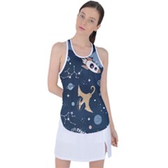 Space Theme Art Pattern Design Wallpaper Racer Back Mesh Tank Top by Proyonanggan