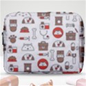 Vector Thin Line Art Vet Seamless Pattern Make Up Pouch (Large) View1