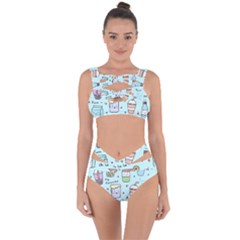 Drinks Cocktails Doodle Coffee Bandaged Up Bikini Set  by Apen