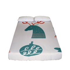 Reindeer Stars Socks Stick Fitted Sheet (full/ Double Size) by Apen