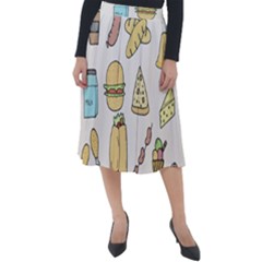 Dinner Meal Food Snack Fast Food Classic Velour Midi Skirt  by Apen